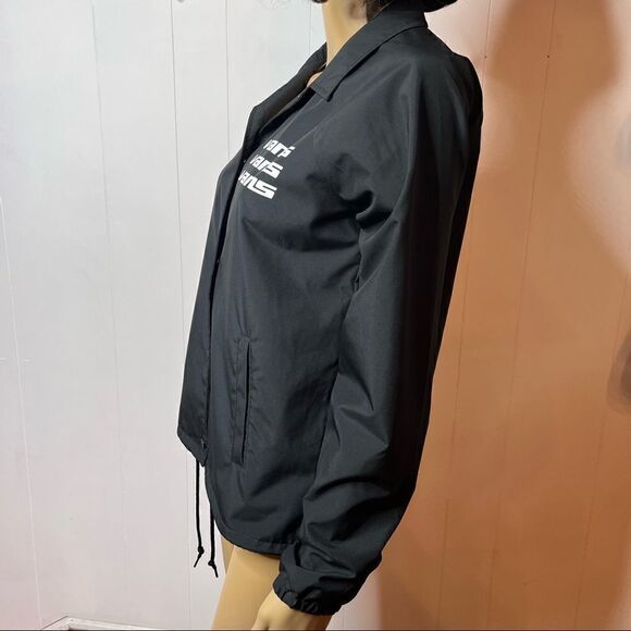 VANS Thanks Coach Womens Jacket Black White Windbreaker Check Size XS Skater - Picture 4 of 7